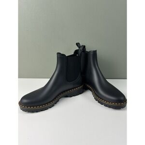 Igor Trak Mate Tri Black Chelsea Waterproof Rain Boots Women 6.5 EU Size 37 EUC